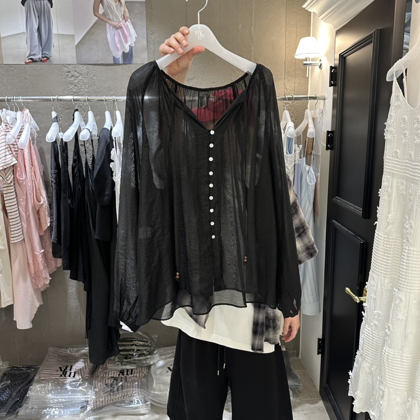 MIXXIN韓國東大門代購女士新品熱賣休閑職業26夏季襯衫蕾絲衫MIXXIN襯衫/蕾絲衫圖色3