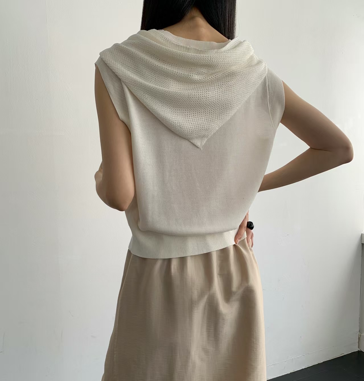 MINTYGREEN韓國直郵女士新品休閑熱賣人氣時尚套裝圍巾無袖MINTYGREEN-2件起套裝