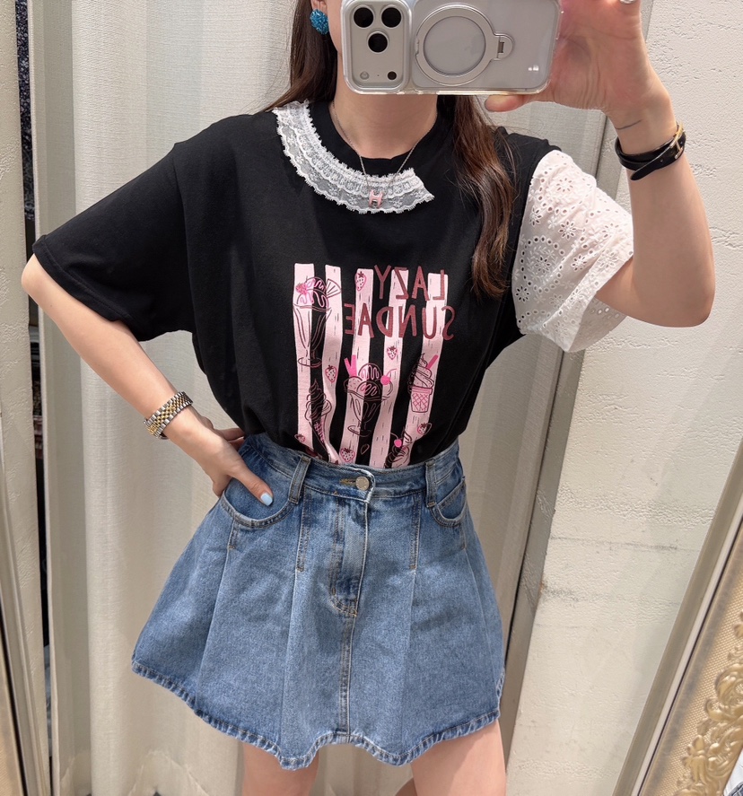 LOVABLE-L韓國直郵實拍女裝新品熱賣時尚26夏季休閑人氣T恤LOVABLE-LT恤