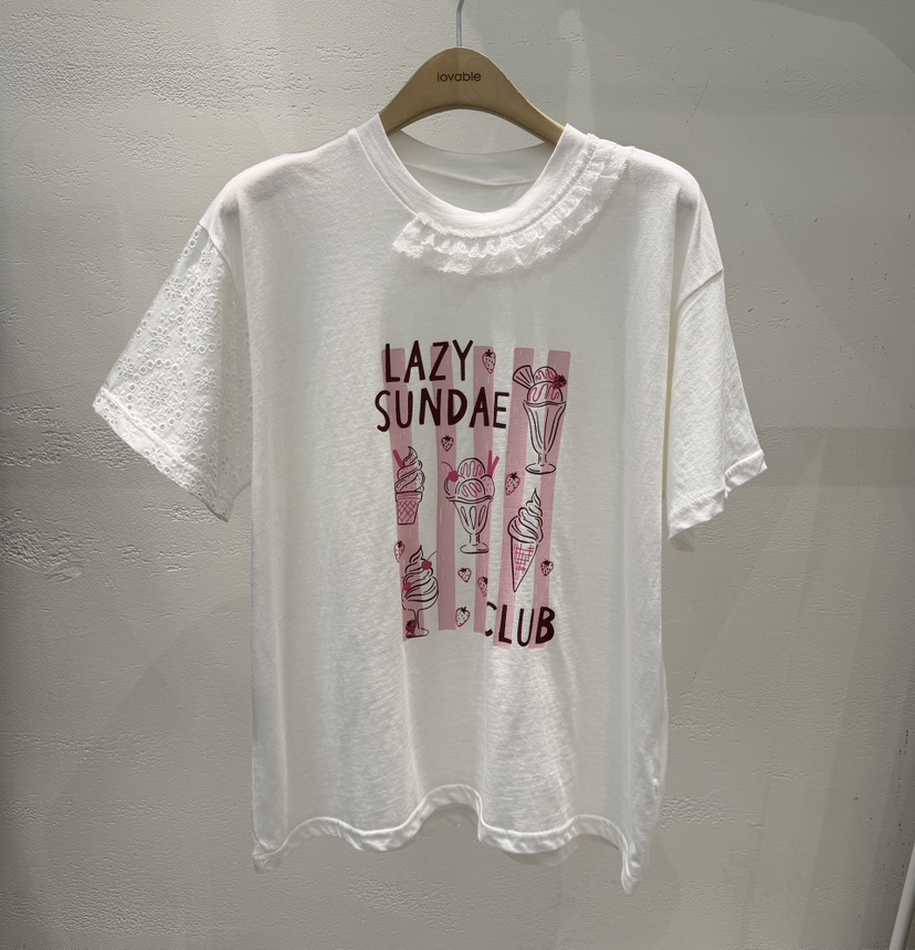 LOVABLE-L韓國直郵實拍女裝新品熱賣時尚26夏季休閑人氣T恤LOVABLE-LT恤圖色2