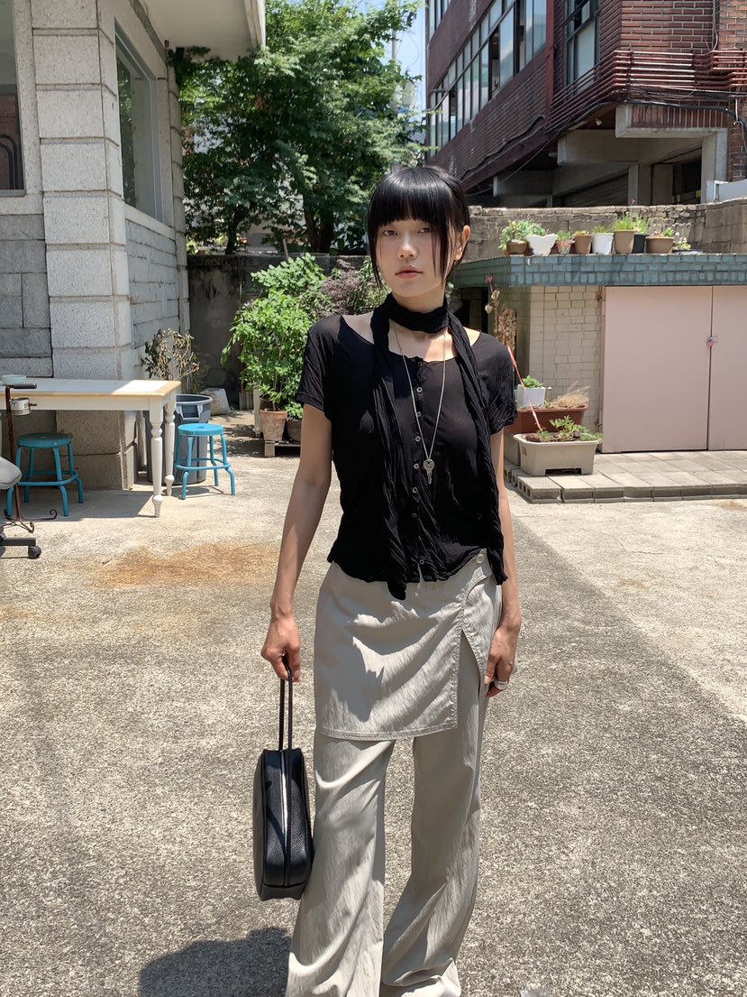 BAKING POWDER韓國代購女裝新款休閑推薦26夏季時尚T恤圍巾BAKING POWDERT恤