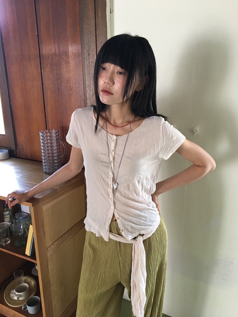 BAKING POWDER韓國代購女裝新款休閑推薦26夏季時尚T恤圍巾BAKING POWDERT恤