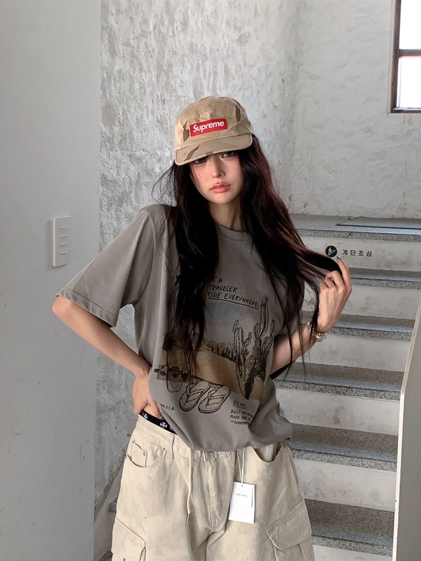 OURWAVE/OUR ROOM韓國直郵實拍女裝新品休閑熱賣推薦T恤Our Wave/Our RoomT恤