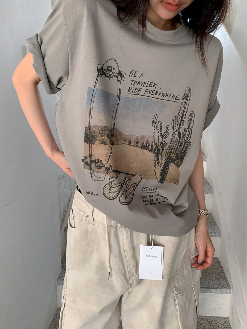 OURWAVE/OUR ROOM韓國直郵實拍女裝新品休閑熱賣推薦T恤Our Wave/Our RoomT恤