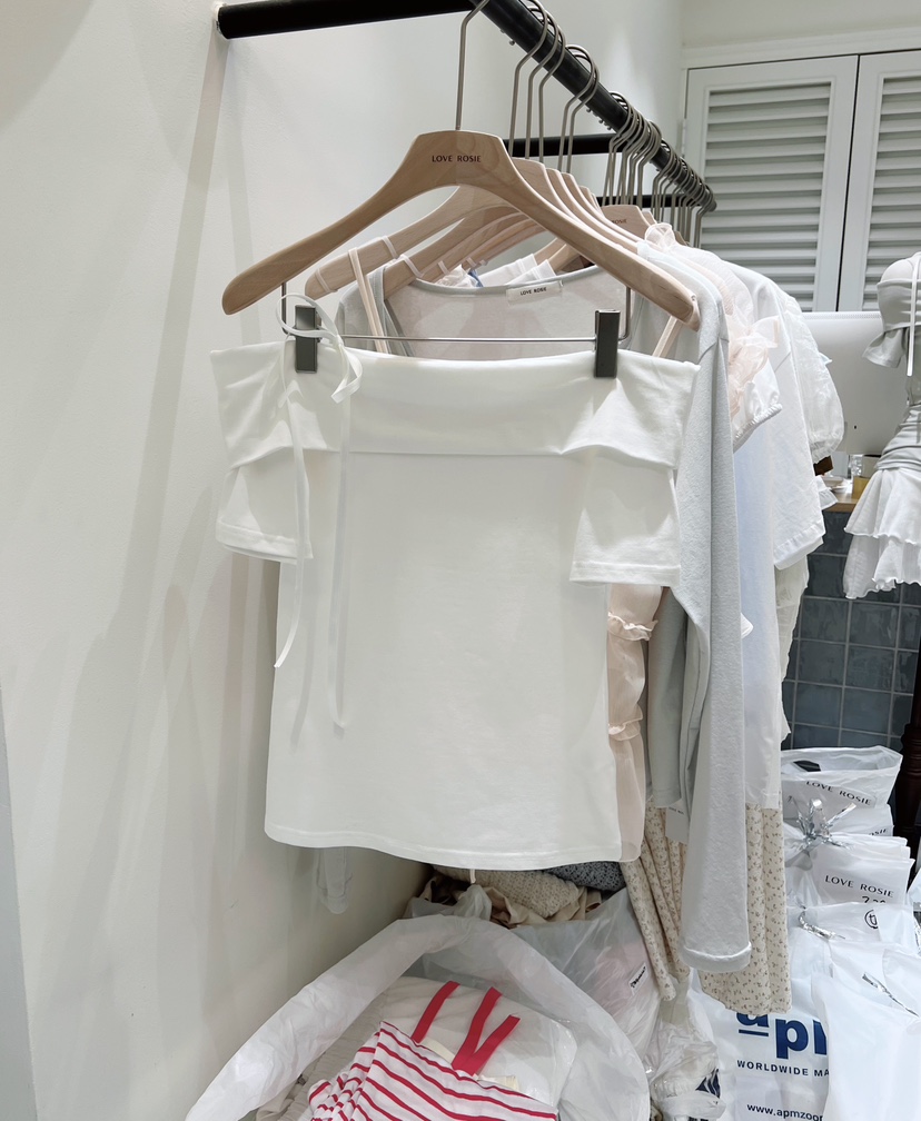 LOVE ROSIE韓國直郵女士新品休閑26夏季熱賣時尚T恤絲帶LOVE ROSIET恤圖色1