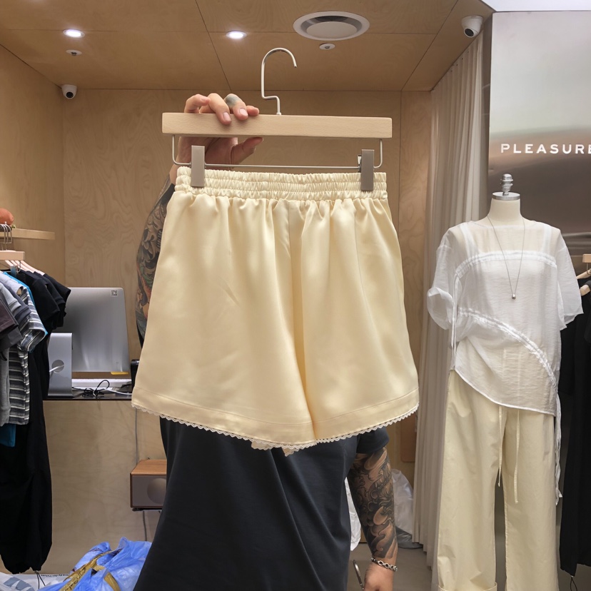 PLEASURE韓國直郵女士新品人氣休閑熱賣推薦時尚短褲蕾絲PLEASURE短褲