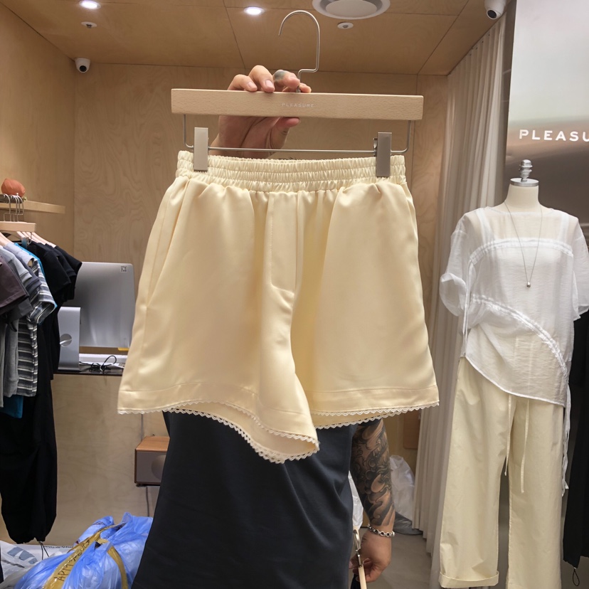 PLEASURE韓國直郵女士新品人氣休閑熱賣推薦時尚短褲蕾絲PLEASURE短褲圖色1