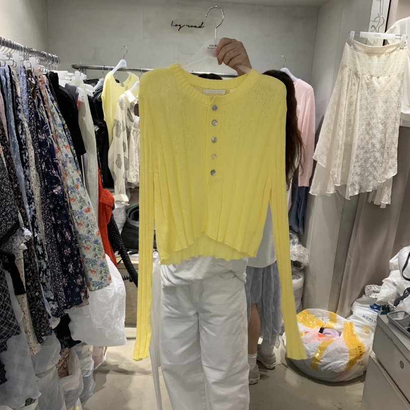 LOGROAD韓國直郵女士新品熱賣休閑時尚推薦26夏季針織衫羅紋LOG ROAD針織衫圖色3