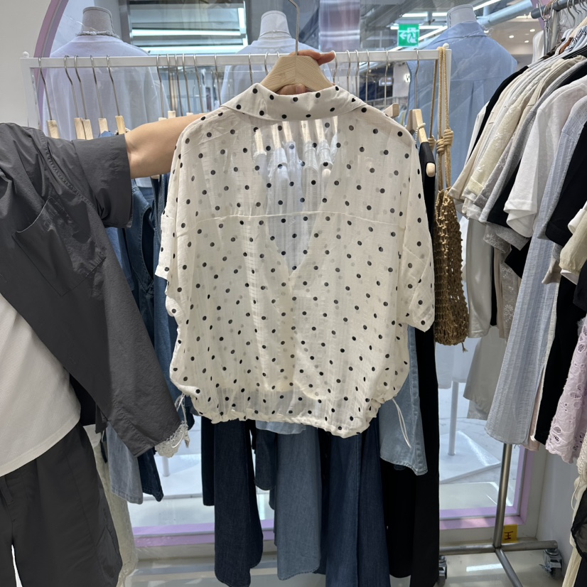 JH.STUDIO-Q韓國代購女裝新品26夏季休閑襯衫蕾絲衫雪紡JH.STUDIO-Q襯衫/蕾絲衫