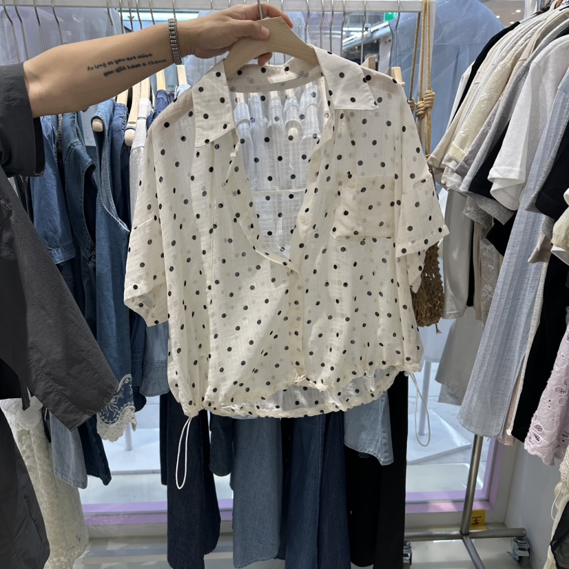 JH.STUDIO-Q韓國代購女裝新品26夏季休閑襯衫蕾絲衫雪紡JH.STUDIO-Q襯衫/蕾絲衫圖色1