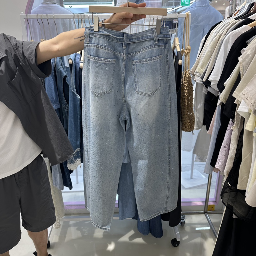 JH.STUDIO-Q韓國直郵女裝新品休閑推薦時尚牛仔褲含腰帶JH.STUDIO-Q牛仔褲