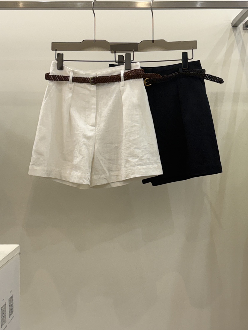 CICI韓國直郵女裝新品推薦熱賣人氣時尚短褲不含腰帶亞麻Ci Ci短褲