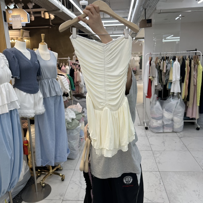 SAGE BRUSH韓國直郵實拍女裝新品熱賣時尚推薦吊帶背心褶皺SAGE BRUSH吊帶/背心