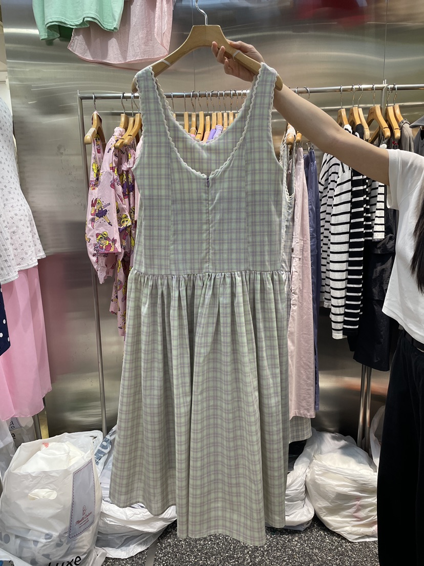 MENDL S韓國東大門直郵女士新品熱賣休閑26夏季連衣裙OPS格子MENDL S連衣裙