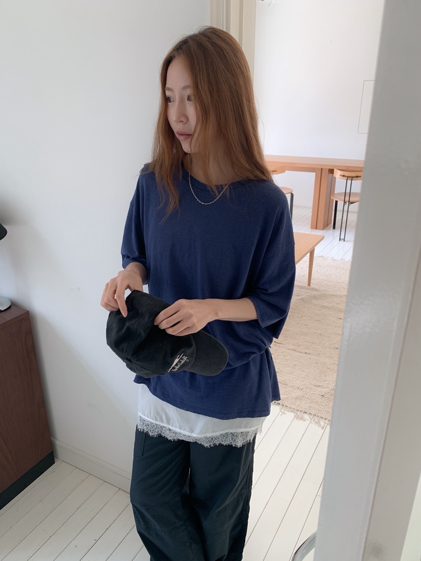LONG PEAK韓國東大門直郵女裝新款26夏季時尚休閑T恤亞麻布LONG PEAKT恤