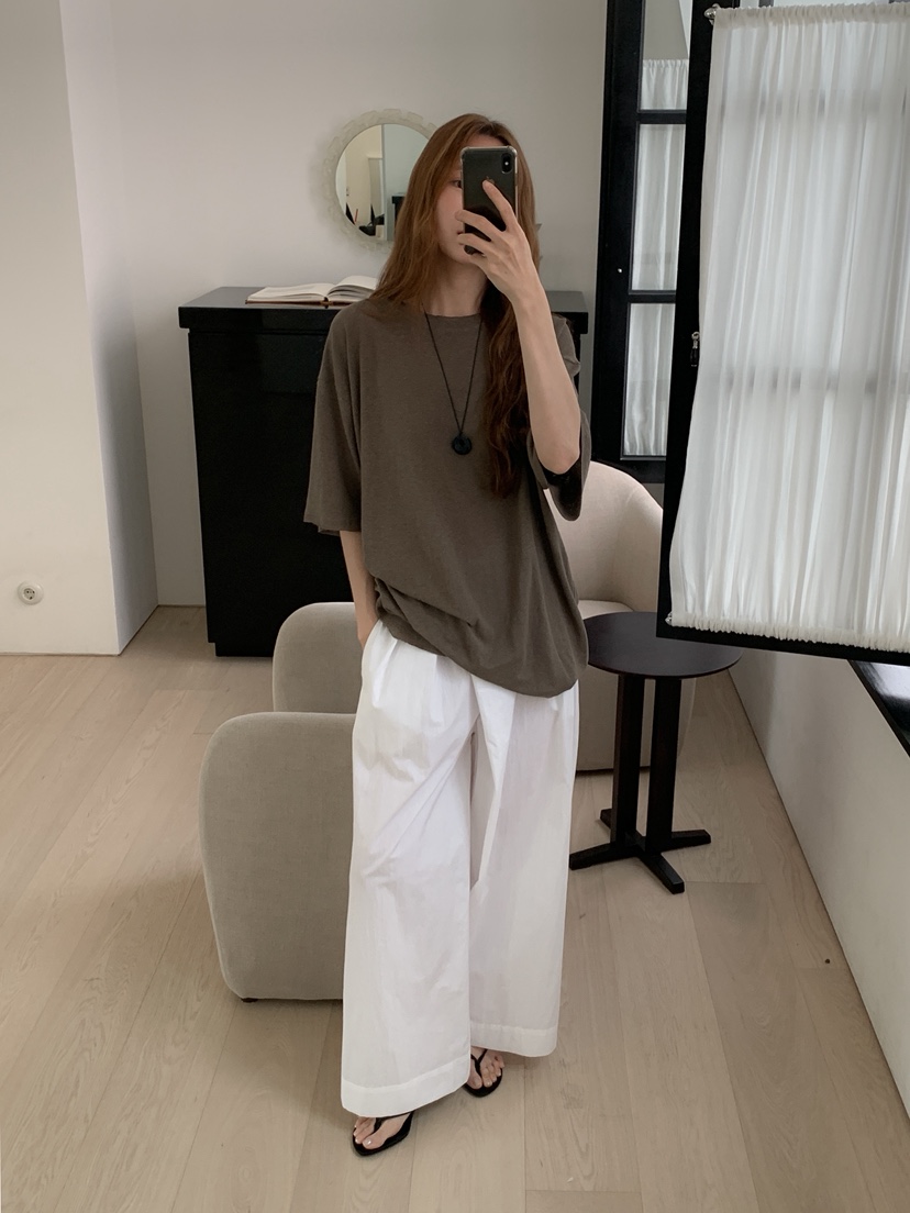 LONG PEAK韓國東大門直郵女裝新款26夏季時尚休閑T恤亞麻布LONG PEAKT恤