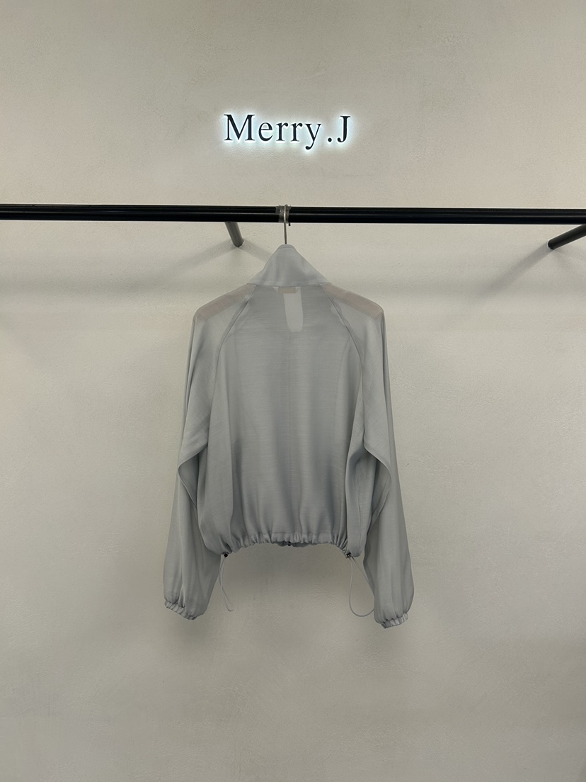 MERRY-J韓國直郵女裝新品休閑26夏季人氣夾克歐根紗高領MERRY-J夾克