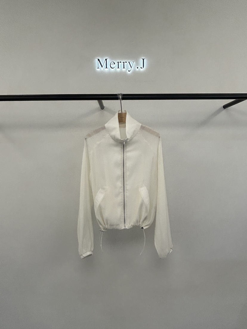 MERRY-J韓國直郵女裝新品休閑26夏季人氣夾克歐根紗高領MERRY-J夾克圖色2