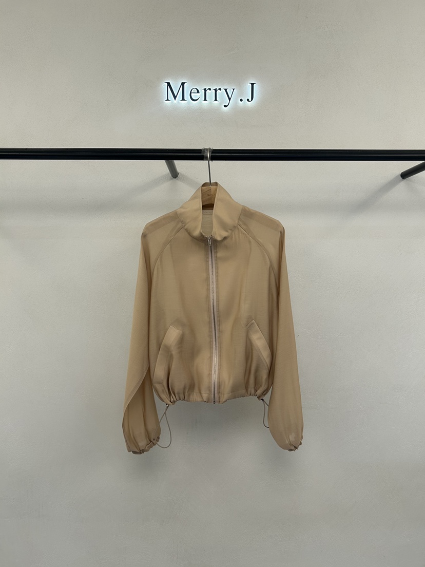 MERRY-J韓國直郵女裝新品休閑26夏季人氣夾克歐根紗高領MERRY-J夾克圖色3