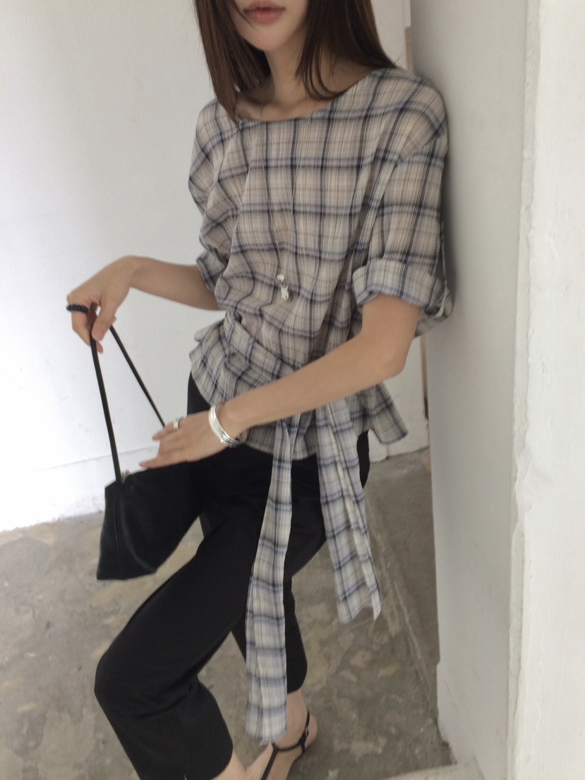 ANOU韓國東大門直郵女士新款人氣26夏季襯衫蕾絲衫含圍巾ANOU襯衫/蕾絲衫