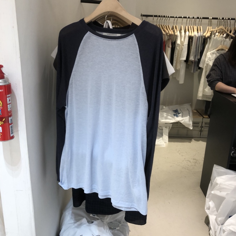 PLATE韓國東大門代購女裝新款人氣熱賣時尚長袖T恤插肩袖ANOTHER PLATE MOOD WEAR長袖T恤圖色2