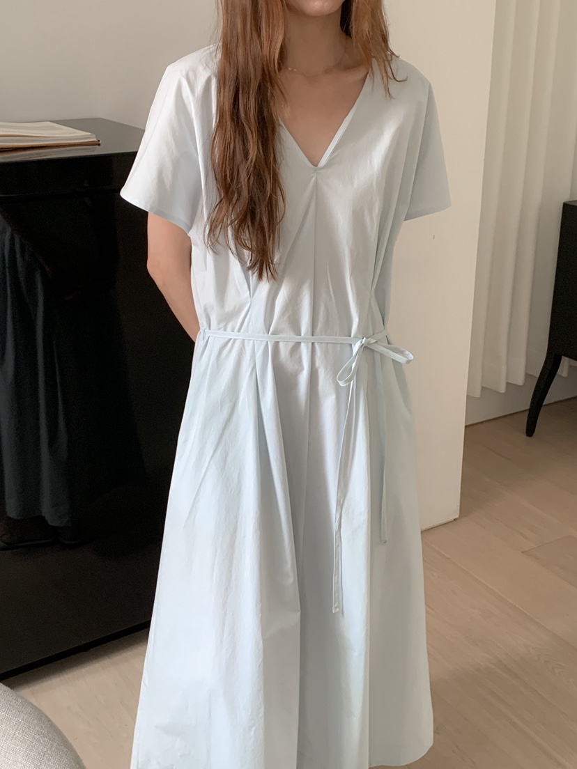 LONG PEAK韓國代購女裝新款推薦熱賣26夏季連衣裙OPS含腰繩LONG PEAK連衣裙