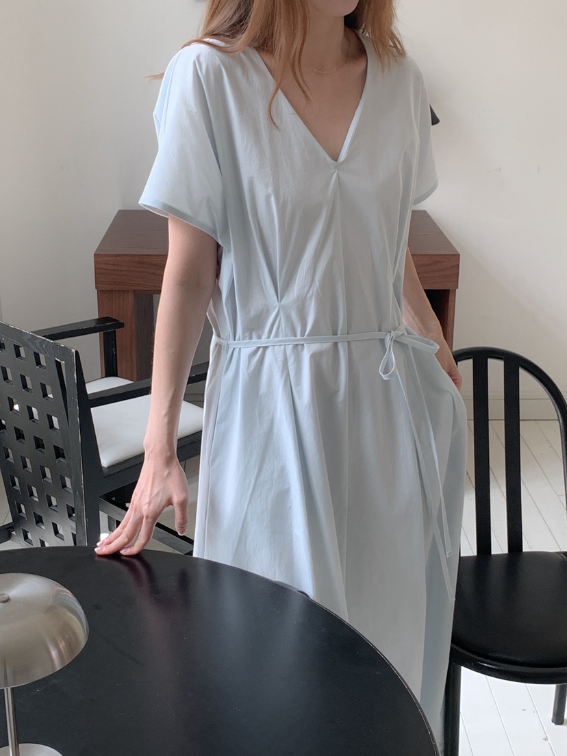LONG PEAK韓國代購女裝新款推薦熱賣26夏季連衣裙OPS含腰繩LONG PEAK連衣裙