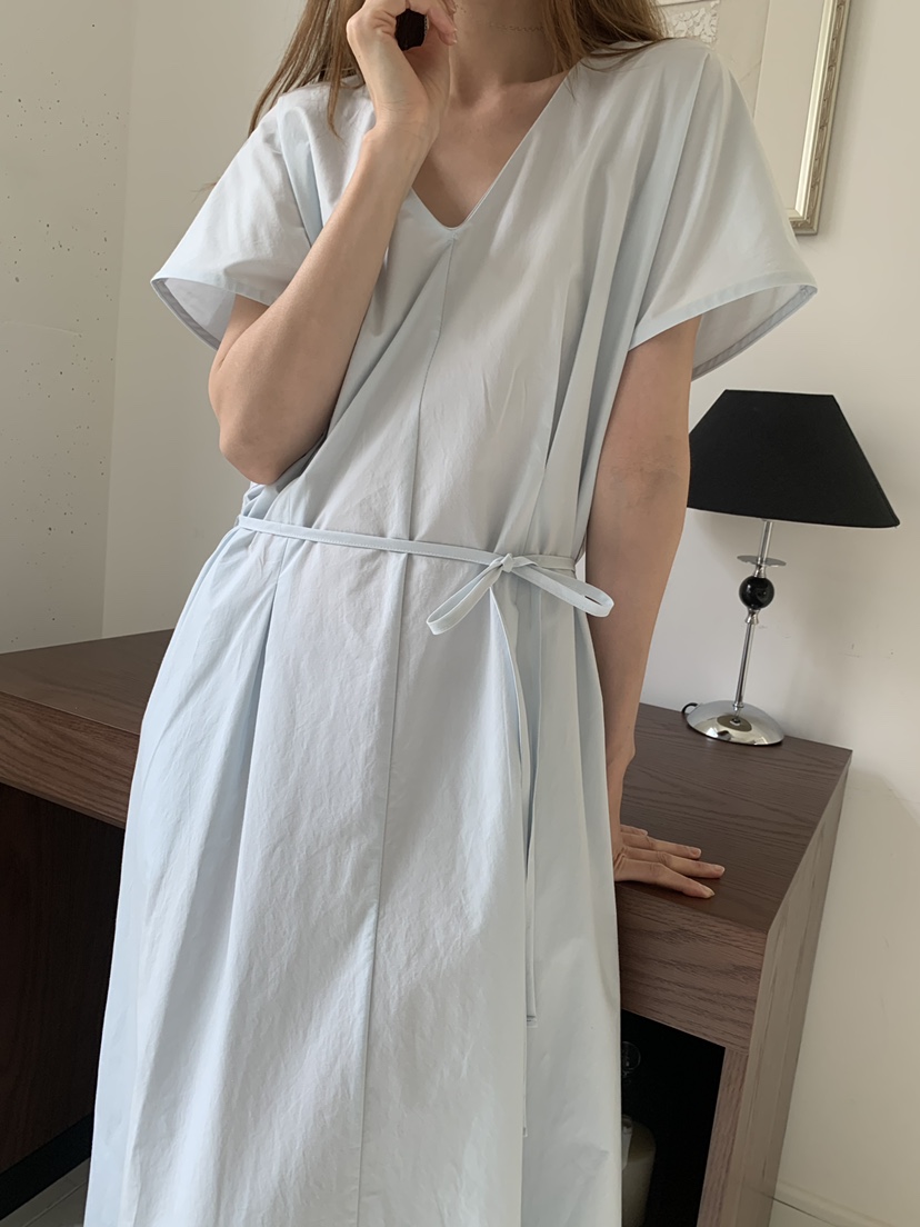 LONG PEAK韓國代購女裝新款推薦熱賣26夏季連衣裙OPS含腰繩LONG PEAK連衣裙