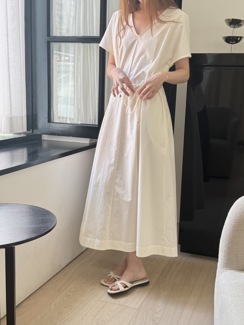 LONG PEAK韓國代購女裝新款推薦熱賣26夏季連衣裙OPS含腰繩LONG PEAK連衣裙