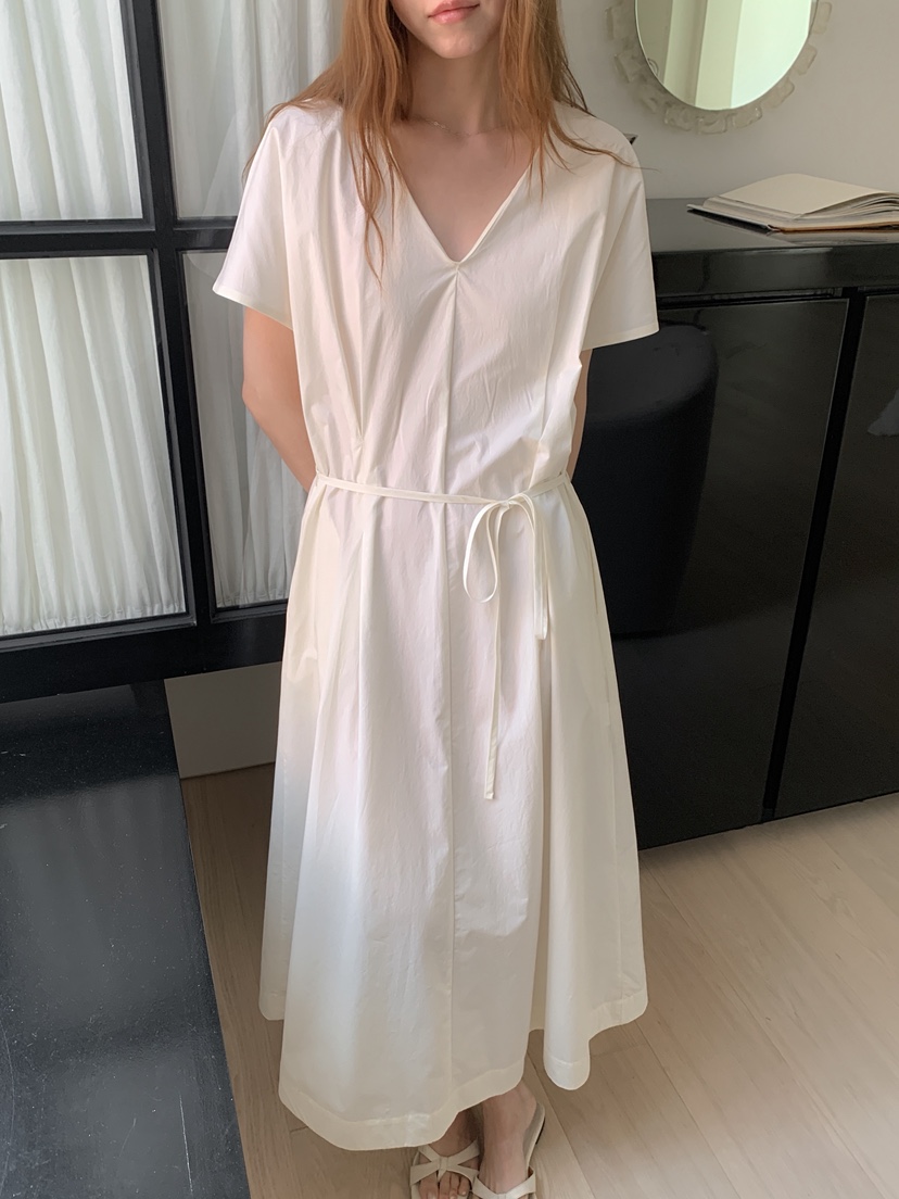 LONG PEAK韓國代購女裝新款推薦熱賣26夏季連衣裙OPS含腰繩LONG PEAK連衣裙