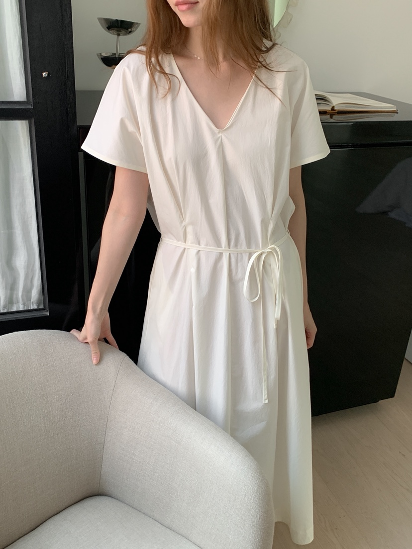 LONG PEAK韓國代購女裝新款推薦熱賣26夏季連衣裙OPS含腰繩LONG PEAK連衣裙