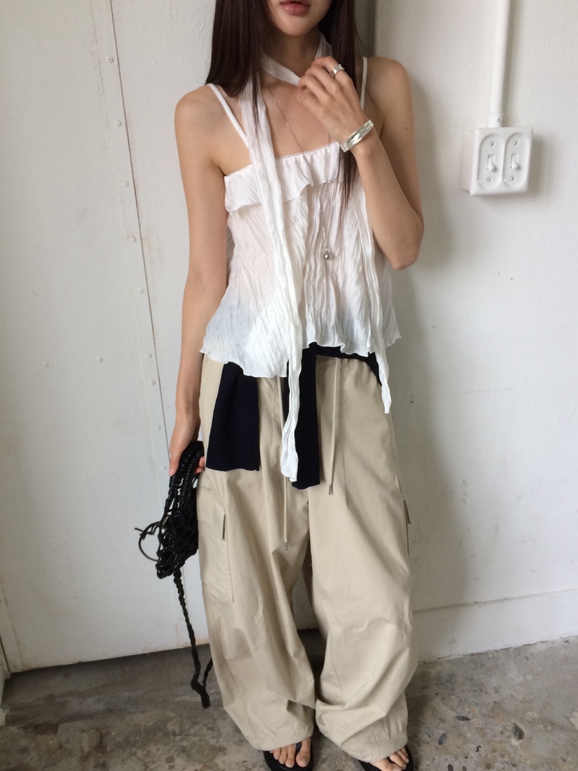 ANOU韓國直郵實拍女裝新款時尚熱賣推薦26夏季吊帶背心含圍巾ANOU吊帶/背心