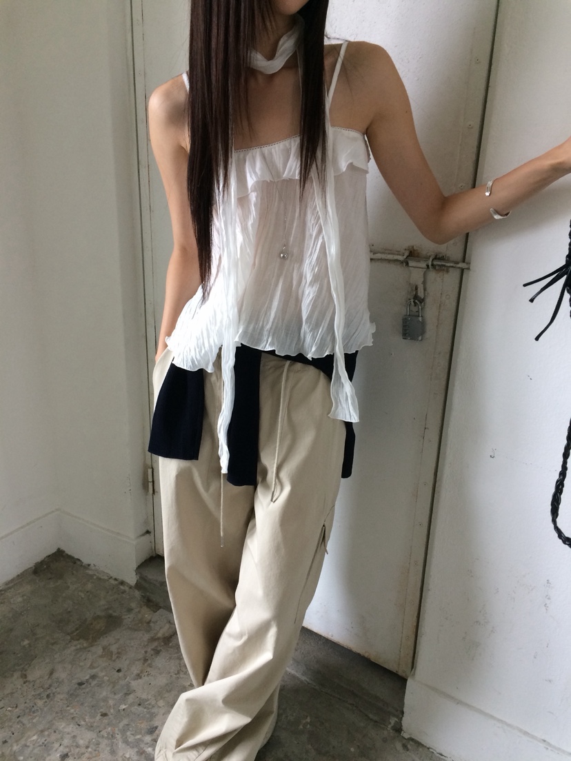 ANOU韓國直郵實拍女裝新款時尚熱賣推薦26夏季吊帶背心含圍巾ANOU吊帶/背心