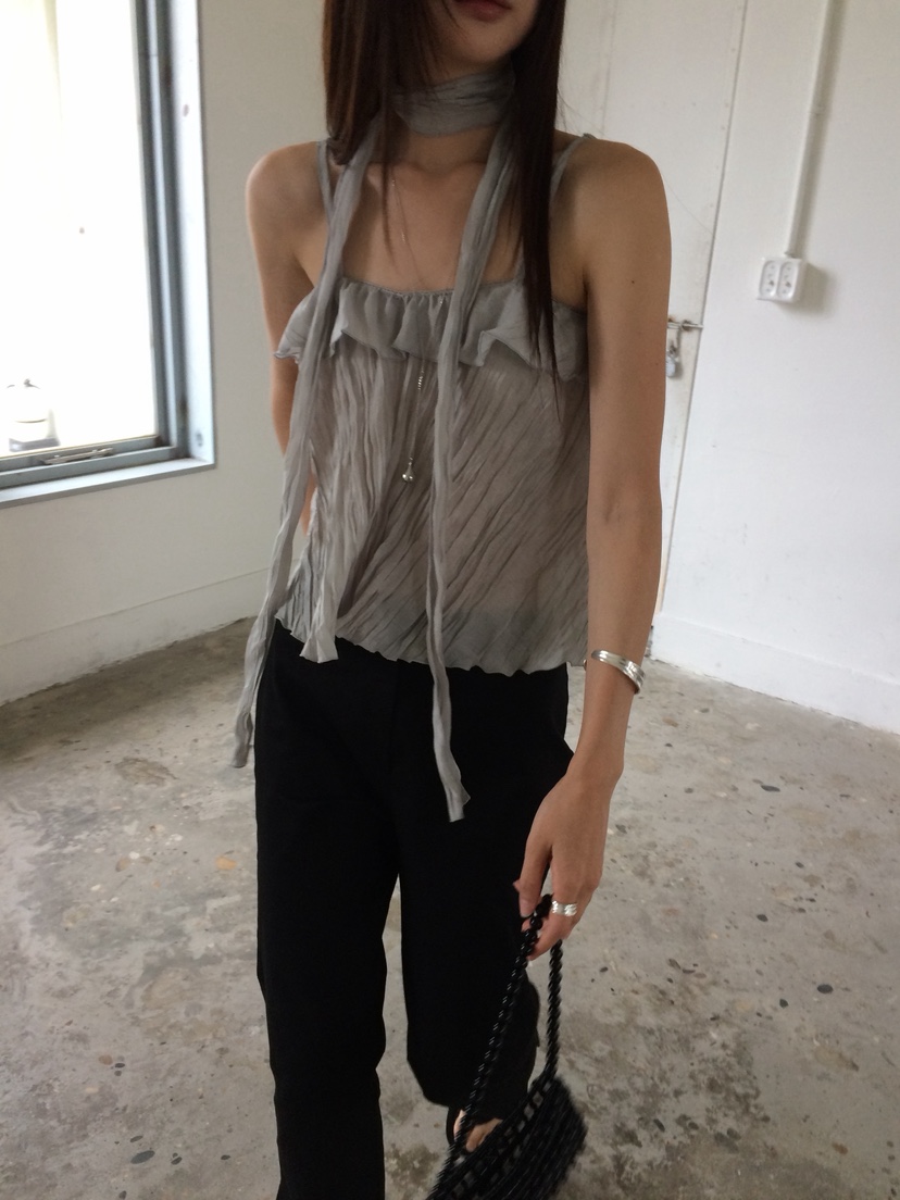 ANOU韓國直郵實拍女裝新款時尚熱賣推薦26夏季吊帶背心含圍巾ANOU吊帶/背心