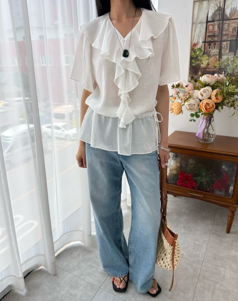 DE GO YOU韓國東大門代購女士新品人氣時尚推薦襯衫蕾絲衫DE GO YOU襯衫/蕾絲衫圖色1
