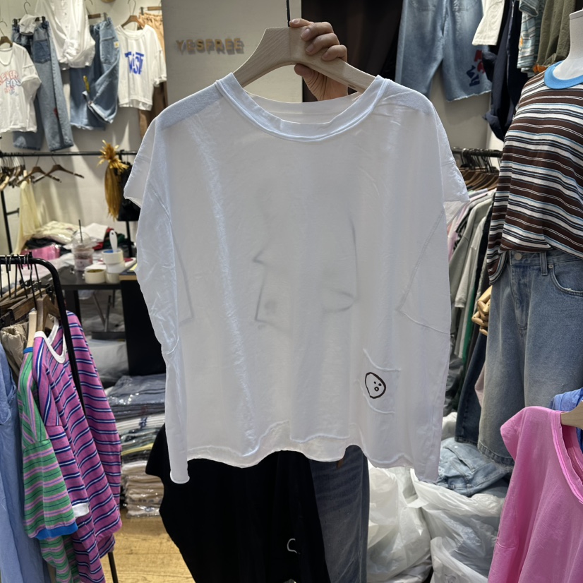 YESFREE韓國直郵女裝新品熱賣推薦休閑26夏季時尚T恤無袖YESFREET恤圖色2