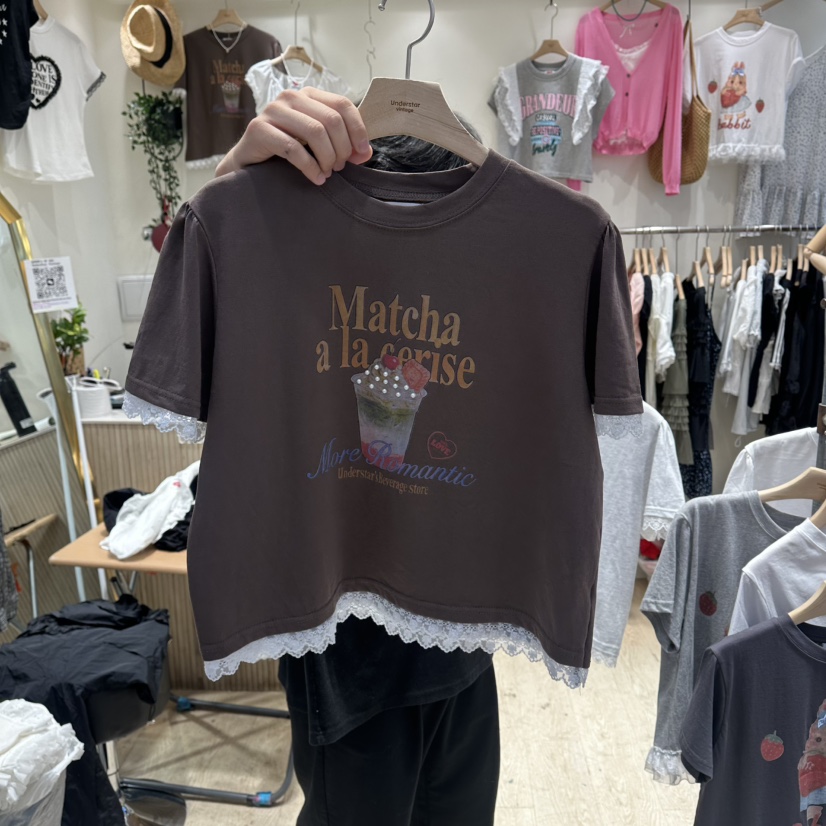 UNDERSTAR_VINTAGE韓國直郵女士新品休閑推薦26夏季熱賣T恤UNDERSTAR_VINTAGET恤圖色3