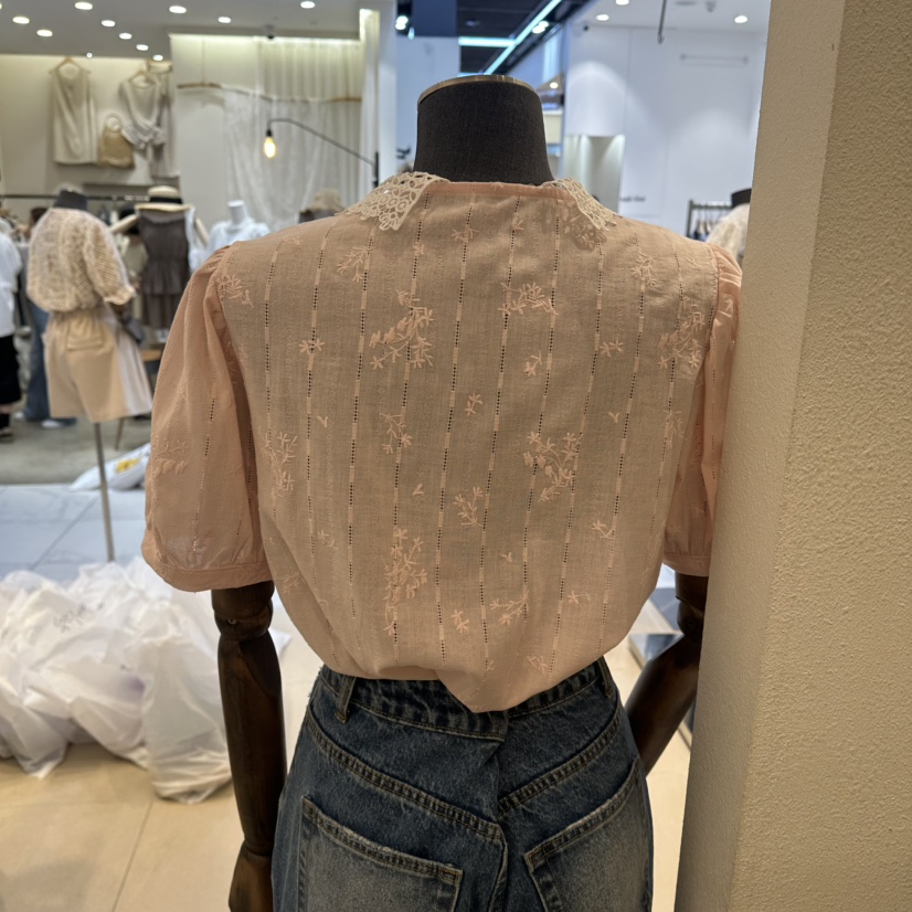2nd B-S韓國東大門直郵女士新品推薦時尚襯衫蕾絲衫刺繡2nd B-S襯衫/蕾絲衫