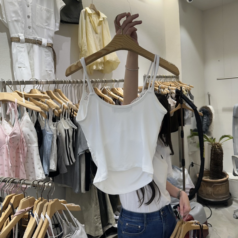 HIPTIQUE韓國代購女士新品人氣推薦休閑吊帶背心蕾絲無袖HIPTIQUE吊帶/背心