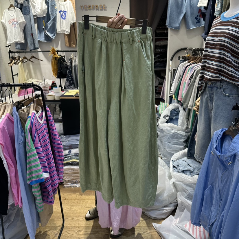 YESFREE韓國直郵女裝新品26夏季推薦時尚休閑褲人造絲亞麻YESFREE休閑褲圖色3