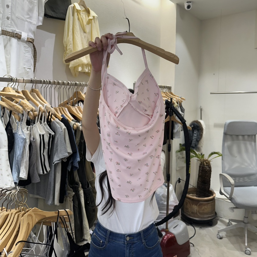 HIPTIQUE韓國直郵女士新品時尚熱賣26夏季吊帶背心小花無袖HIPTIQUE吊帶/背心