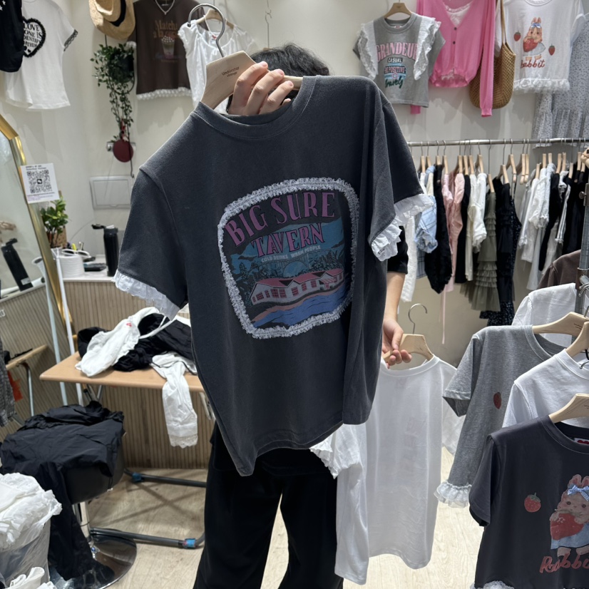 UNDERSTAR_VINTAGE韓國東大門代購女士新品26夏季推薦T恤UNDERSTAR_VINTAGET恤圖色2