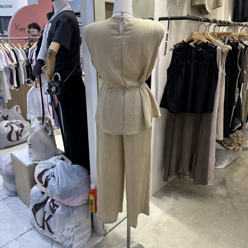 HOLYBANANA韓國直郵實拍女裝新款26夏季時尚休閑套裝含腰繩groovy.H/HOLYBANANA套裝
