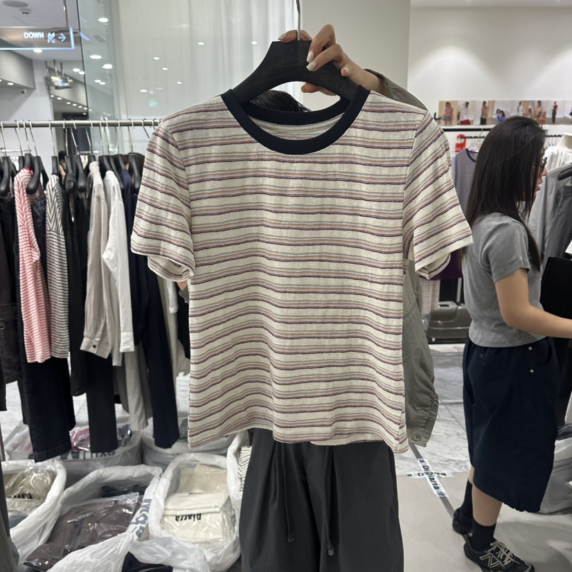 DIARRA韓國直郵女士新品休閑推薦時尚26夏季人氣熱賣T恤亞麻DIARRAT恤圖色2