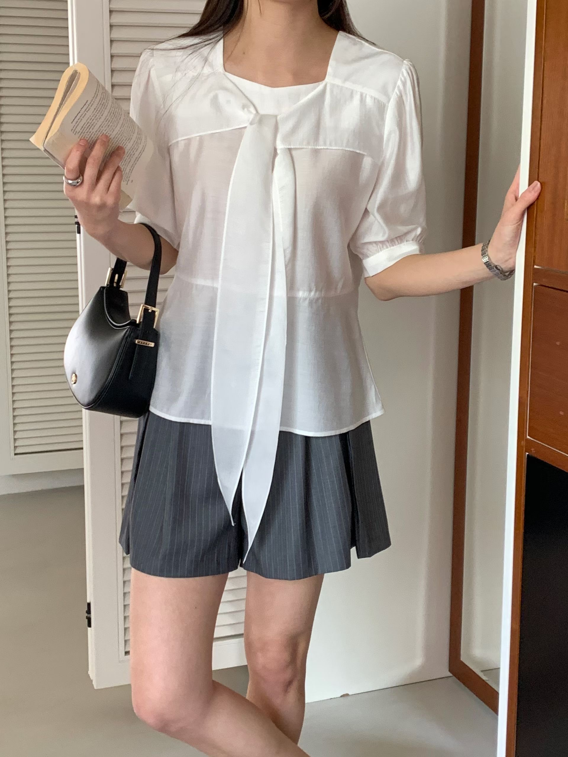WITHMOON韓國代購女裝新品26夏季人氣熱賣休閑襯衫蕾絲衫WITHMOON襯衫/蕾絲衫