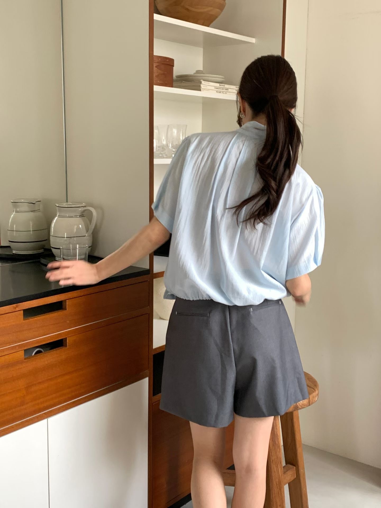 WITHMOON韓國東大門代購女士新品休閑熱賣襯衫蕾絲衫含脖帶WITHMOON襯衫/蕾絲衫