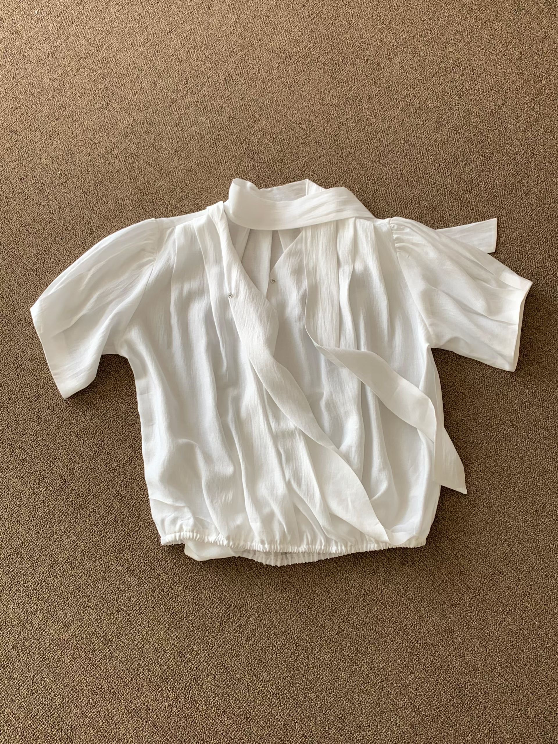 WITHMOON韓國東大門代購女士新品休閑熱賣襯衫蕾絲衫含脖帶WITHMOON襯衫/蕾絲衫圖色2