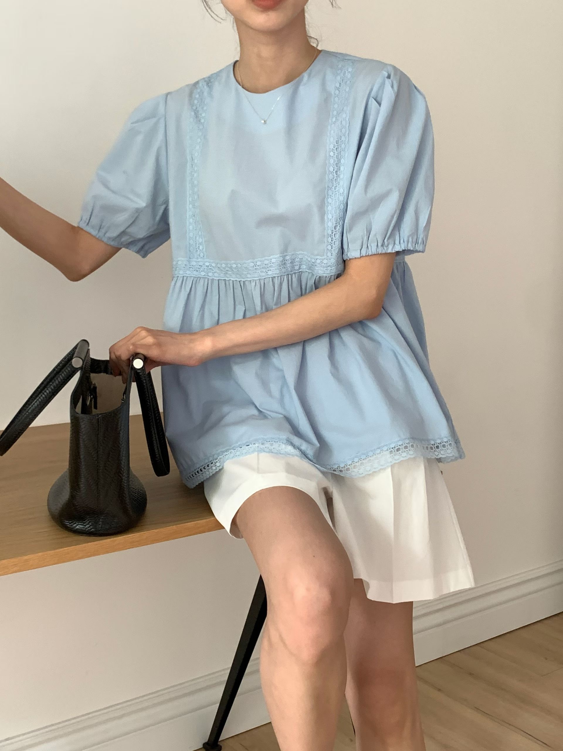 WITHMOON韓國代購女士新品休閑人氣推薦時尚熱賣襯衫蕾絲衫WITHMOON襯衫/蕾絲衫