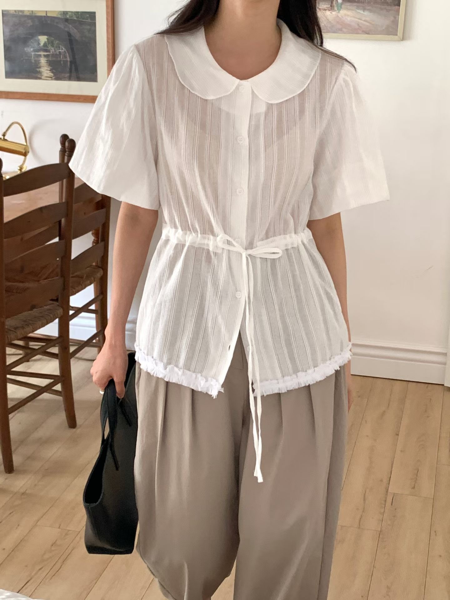 WITHMOON韓國直郵女裝新款熱賣時尚推薦休閑26夏季襯衫蕾絲衫WITHMOON襯衫/蕾絲衫圖色1