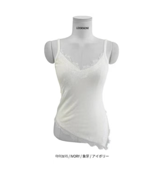 BLACK LINE東大門實拍韓國女士新款推薦吊帶背心蕾絲無袖BLACK LINE吊帶/背心圖色1